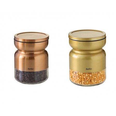 Barico Peerless Gold and copper color small Jar Container holders