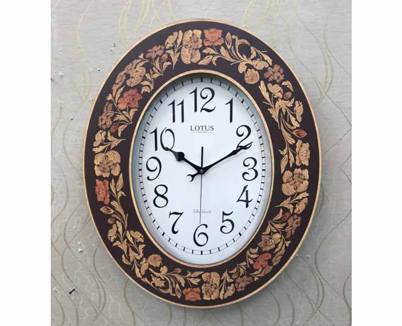 ساعت دیواری چوبی معرق لوتوس مدل 2-800